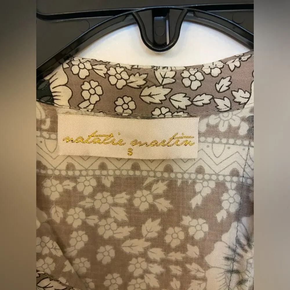 Natalie Martin Lizzy Short Dress Vintage Flowers Silver Size Small - Picture 5 of 7